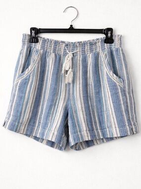 Briggs New York Blue & White Striped High-Waist Shorts